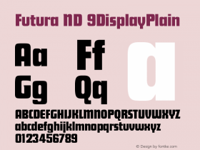 Futura ND 9DisplayPlain Version 001.010图片样张