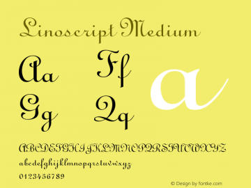 Linoscript Medium Version 001.002 Font Sample