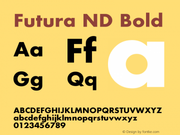 Futura ND Bold Version 001.001图片样张