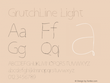 GrutchLine Light Version 2.35 Font Sample