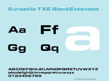 Eurostile T EE BlackExtended Version 001.004 Font Sample