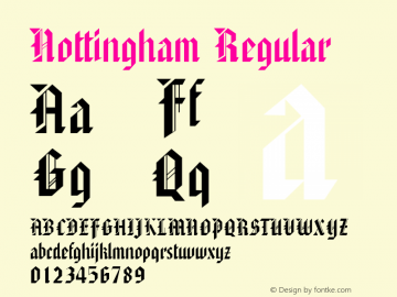 Nottingham Regular Brendel            :10.12.1994 Font Sample