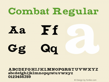 Combat Regular Version 0.1 Font Sample