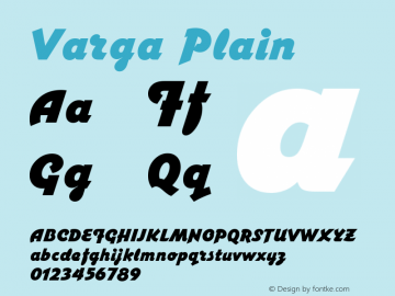 Varga Plain Version 1.0 Font Sample