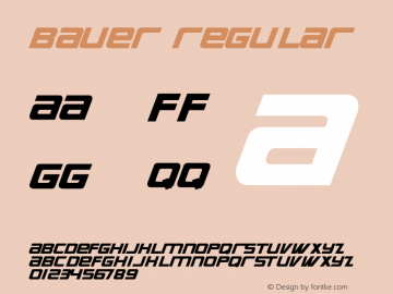 Bauer Regular 31-01-00 Font Sample