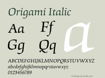 Origami Italic Version 001.001图片样张