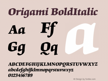 Origami BoldItalic Version 001.001图片样张