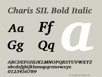 Charis SIL Bold Italic Version 4.110; 2011; Maintenance release图片样张