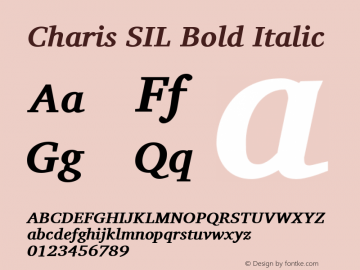 Charis SIL Bold Italic Version 4.112图片样张