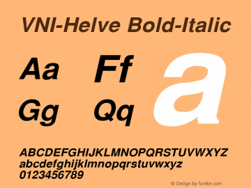 VNI-Helve Bold-Italic 1.0 Sun Apr 25 16:33:11 1993 Font Sample