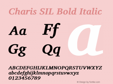 Charis SIL Bold Italic Version 4.114图片样张