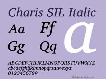 Charis SIL Italic Version 4.104图片样张