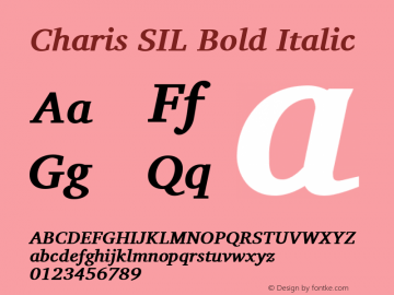 Charis SIL Bold Italic Version 4.110; 2011; Maintenance release图片样张