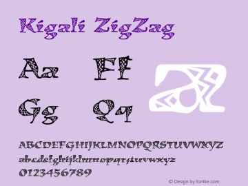 Kigali ZigZag Version 001.000 Font Sample