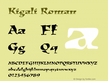 Kigali Roman 001.000 Font Sample