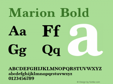 Marion Bold 7.0d1e1 Font Sample