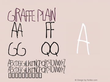 Giraffe plain Macromedia Fontographer 4.1.5 10/27/01 Font Sample