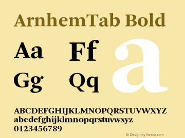 ArnhemTab Bold Version 001.000 Font Sample
