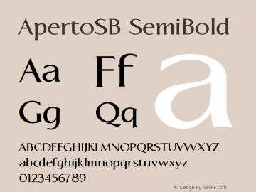 ApertoSB SemiBold Version 001.000图片样张