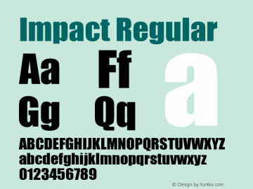 Impact Regular 1.0 Font Sample