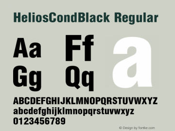 HeliosCondBlack Regular 001.001 Font Sample