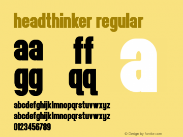 headthinker Regular Version 1.001 2009 Font Sample