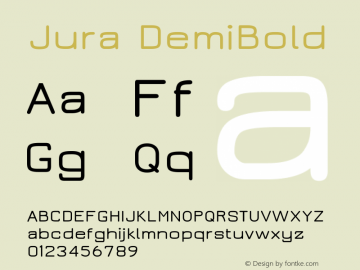 Jura DemiBold Version 2.3 Font Sample