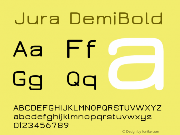 Jura DemiBold Version 2.4 Font Sample