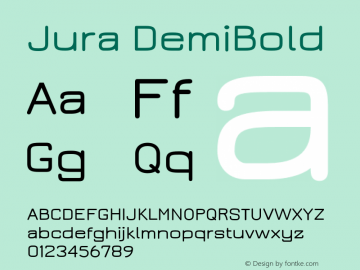 Jura DemiBold Version 2.5 Font Sample