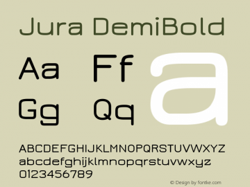 Jura DemiBold Version 2.5 Font Sample