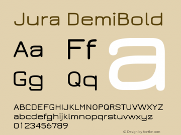 Jura DemiBold Version 2.5.1 Font Sample