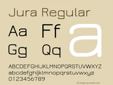 Jura Regular Version 2.5.1 Font Sample