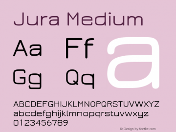 Jura Medium Version 2.5.1 Font Sample