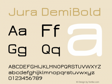 Jura DemiBold Version 2.5 Font Sample