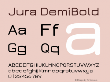 Jura DemiBold Version 2.5.1 Font Sample