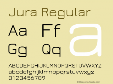 Jura Regular Version 2.5.1 Font Sample