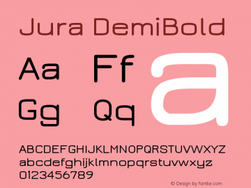 Jura DemiBold Version 2.5 Font Sample