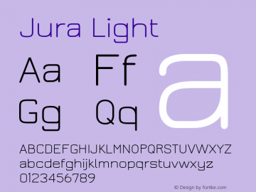 Jura Light Version 2.5 Font Sample
