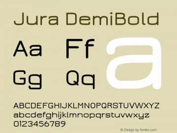 Jura DemiBold Version 2.5 Font Sample