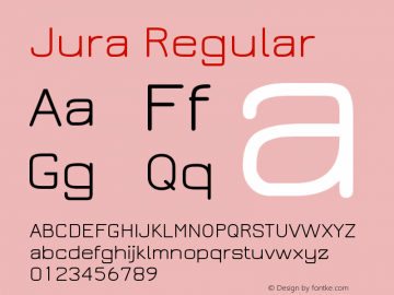 Jura Regular Version 2.5.1图片样张