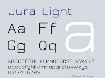 Jura Light Version 2.4 Font Sample