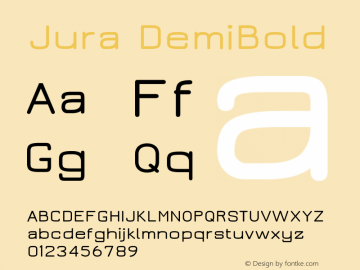 Jura DemiBold Version 2.4 Font Sample