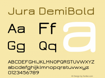 Jura DemiBold Version 2.5 Font Sample