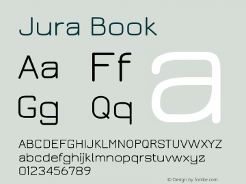 Jura Book Version 2.5 Font Sample