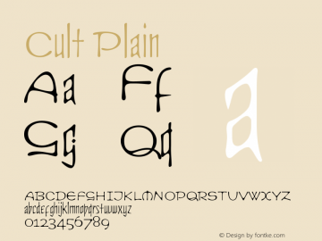 Cult Plain Version 001.000 Font Sample