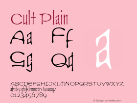 Cult Plain Version 1.0 Font Sample