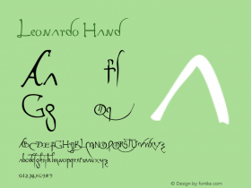 Leonardo Hand Version 001.000 Font Sample