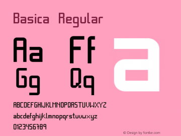 Basica Regular Version 1.004 Font Sample