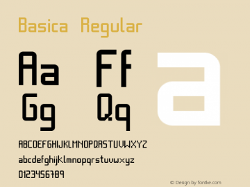 Basica Regular Version 1.004 Font Sample