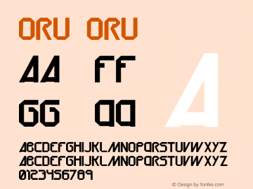 ORU ORU Version 1.000 Font Sample